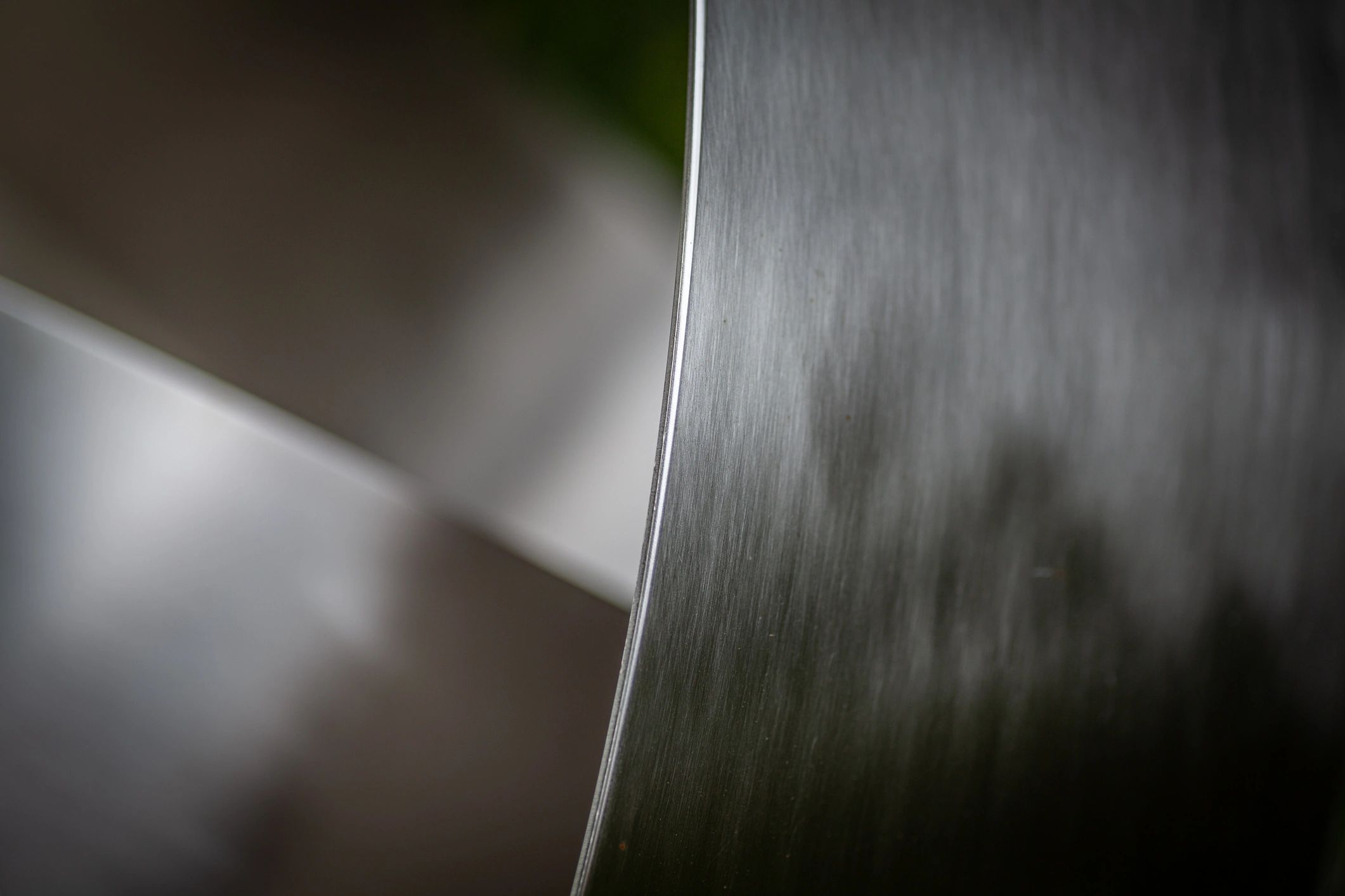 Close-up of brushed stainless steel texture